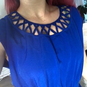 Blue woven top dress